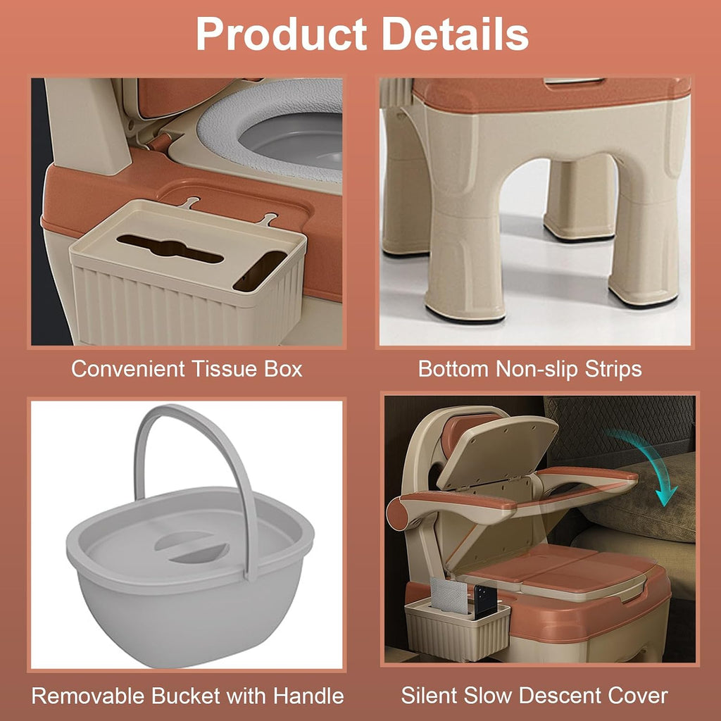 Adjustable Bedside Commode Chair for Seniors and Disabilities Ultra Wide Seat Up to 660 Lbs Capacity Height Adjustable Toilet Chair for Elderly and Disabled Blue Upgrade