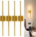GvvooHome Battery Operated Wall Sconce Detachable 360°Rotate, Wireless Wall Lamp 3000-6500K Dimmable, 10000mAh Rechargeable Wall Light for Bedroom, Living Room，28.3' Black Gold 4 Pack