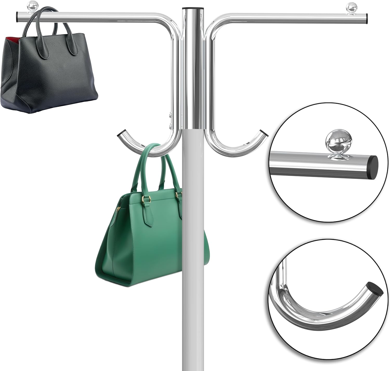 Simple Houseware Industrial Grade Z-Base Garment Rack, 500lb Load with 62' Extra Long bar w/Clear Cover and Tube Bracket