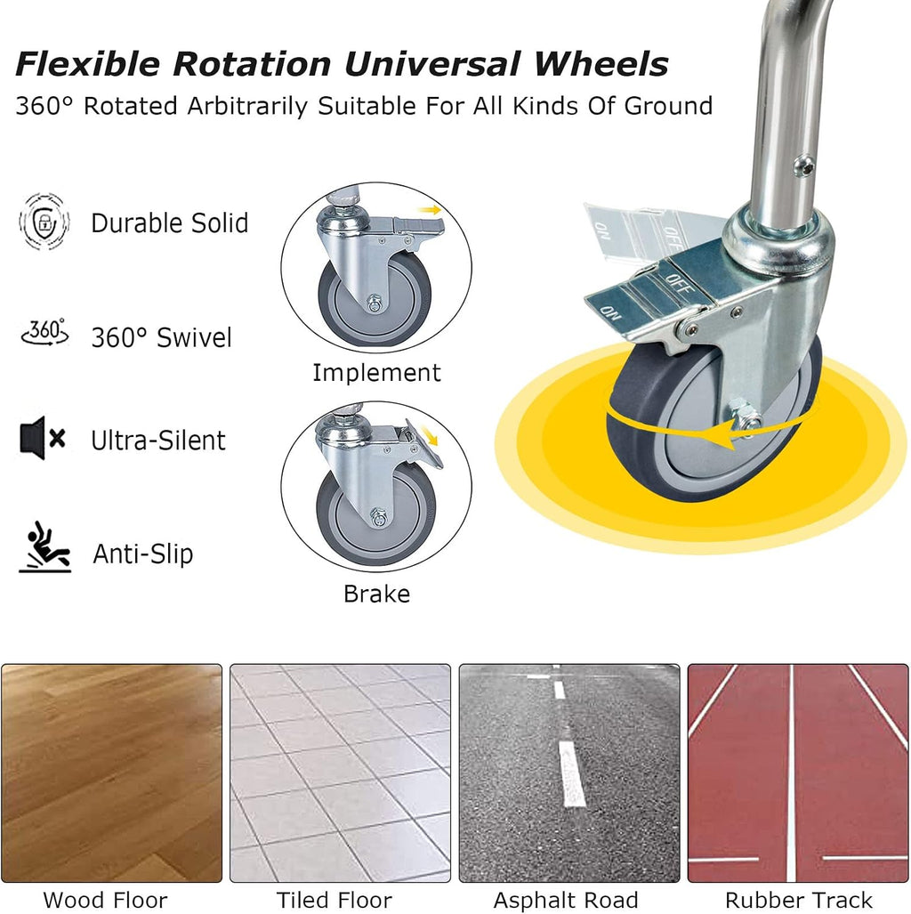 Stand Alone Raised Toilet Seat Heavy Duty Medical Homecare Commode Chair, 5-Gears Height Adjustable Legs, Bathroom Assist Shower Chair for Elderly, Handicap, Disabled