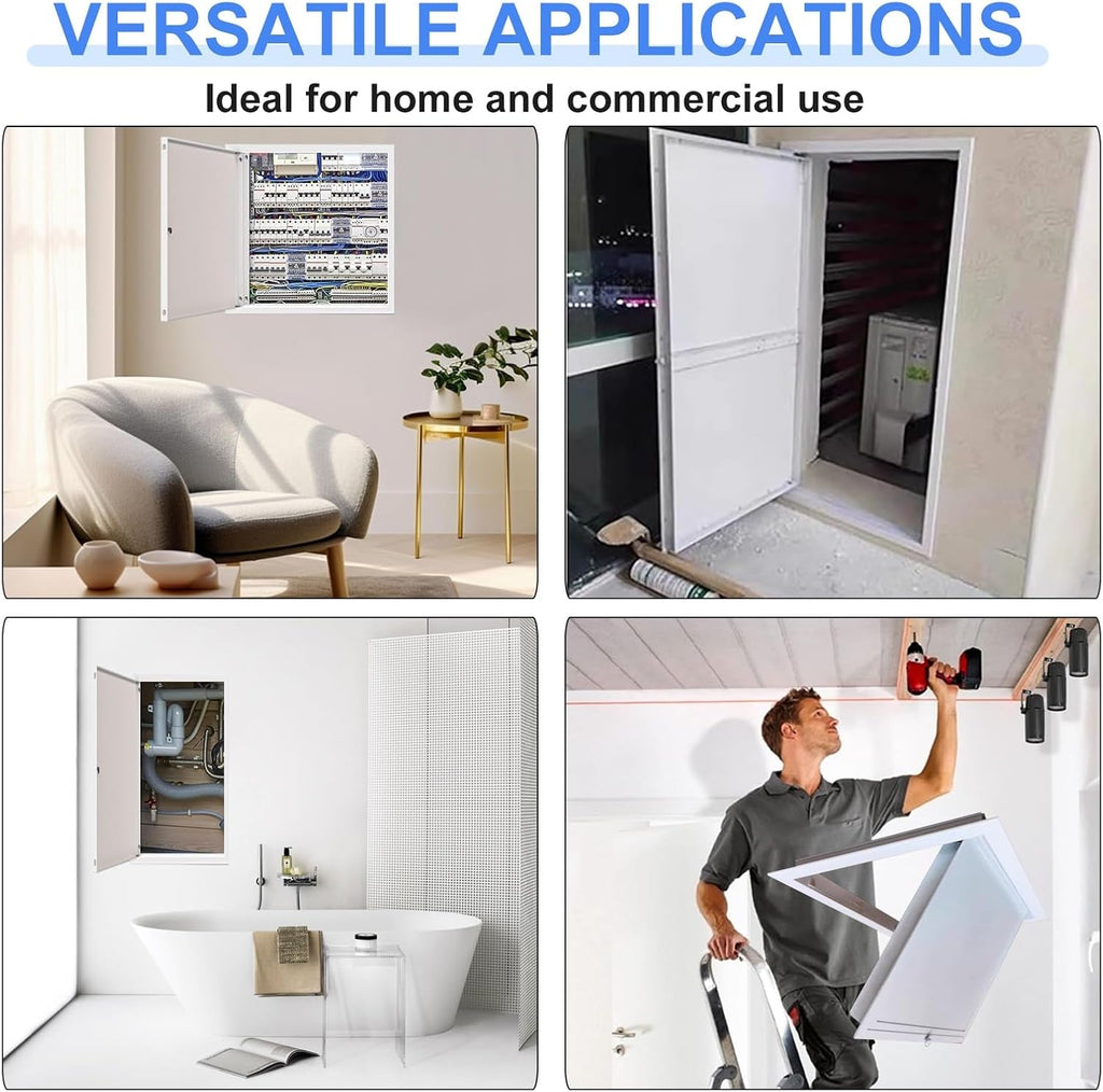Large Size Access Doors - Aluminum Access Panel for Drywall Fuse Box Cover Cabinet - White - Bathroom Services Access Hole - Inspection Hatch(24x28in/61x71cm)