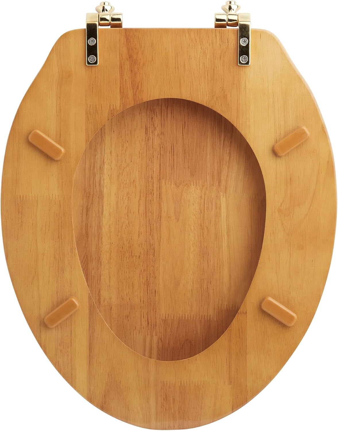 Signature Hardware 153866 Luxury Light Oak Toilet Seat Standard Hinges - Elongated Bowl