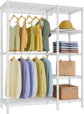 VIPEK V7 Garment Racks for Hanging Clothes Heavy Duty Clothes Rack with Shelves, Portable Closet Rack Metal Clothing Racks 5 Tiers Freestanding Closet Wardrobe System, Max Load 670lbs, White