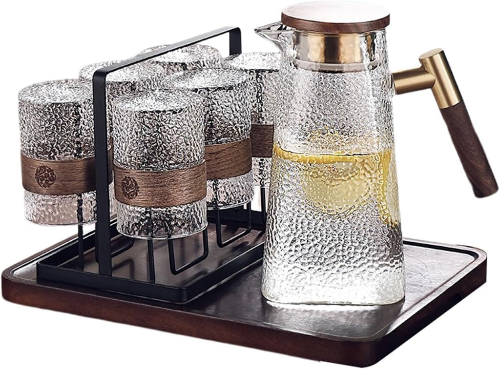 Beverage Serveware Chinese retro glass water cup home high temperature resistant tea cup kettle set drinking cup anti-scalding living room hospitality cup Water Carafe