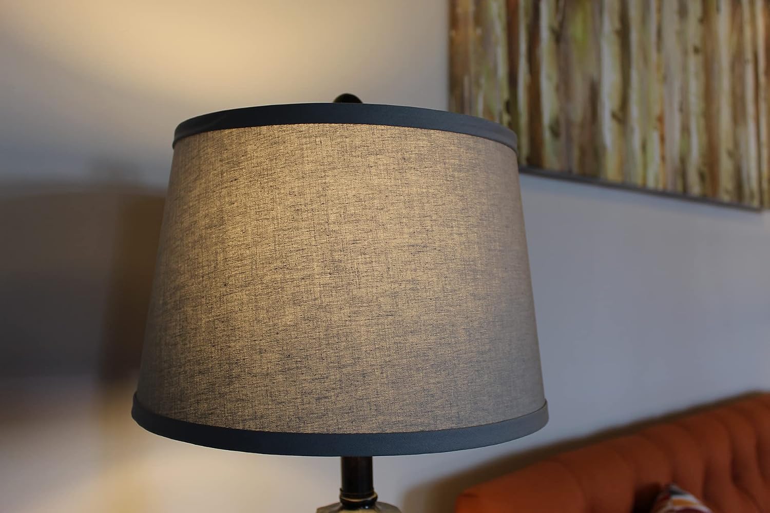 FenchelShades.com Set of 2 Lampshades 10' Top Diameter x 12' Bottom Diameter x 8' Slant Height with Washer (Spider) Attachment for Lamps with a Harp (Linen Overcast)