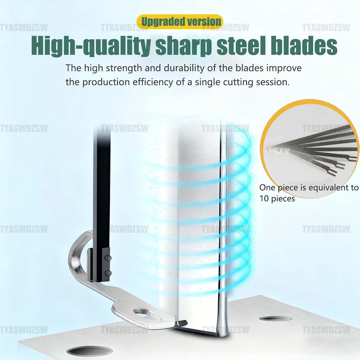 10in 1100W Professional Fabric Cutting Machine, Automatic Blade Sharpener, Straight Knife Cutter for Leather, Textile, Carpet & Multilayer Materials - Multi-Purpose Tool