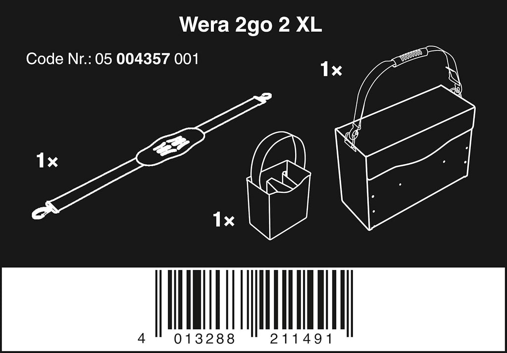 Wera 05004357001 Wera 2go 2 XL Tool Container, 2 pieces, Black