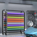 14 rods Commercial Fabric Roll Storage Rack, Large Textile Fabric Display Rack with Adjustable Hanging Rod, Movable Organizer Holder for Vinyl Roll/Leather Roll/Curtain Studio/Wallpaper (14 rods)