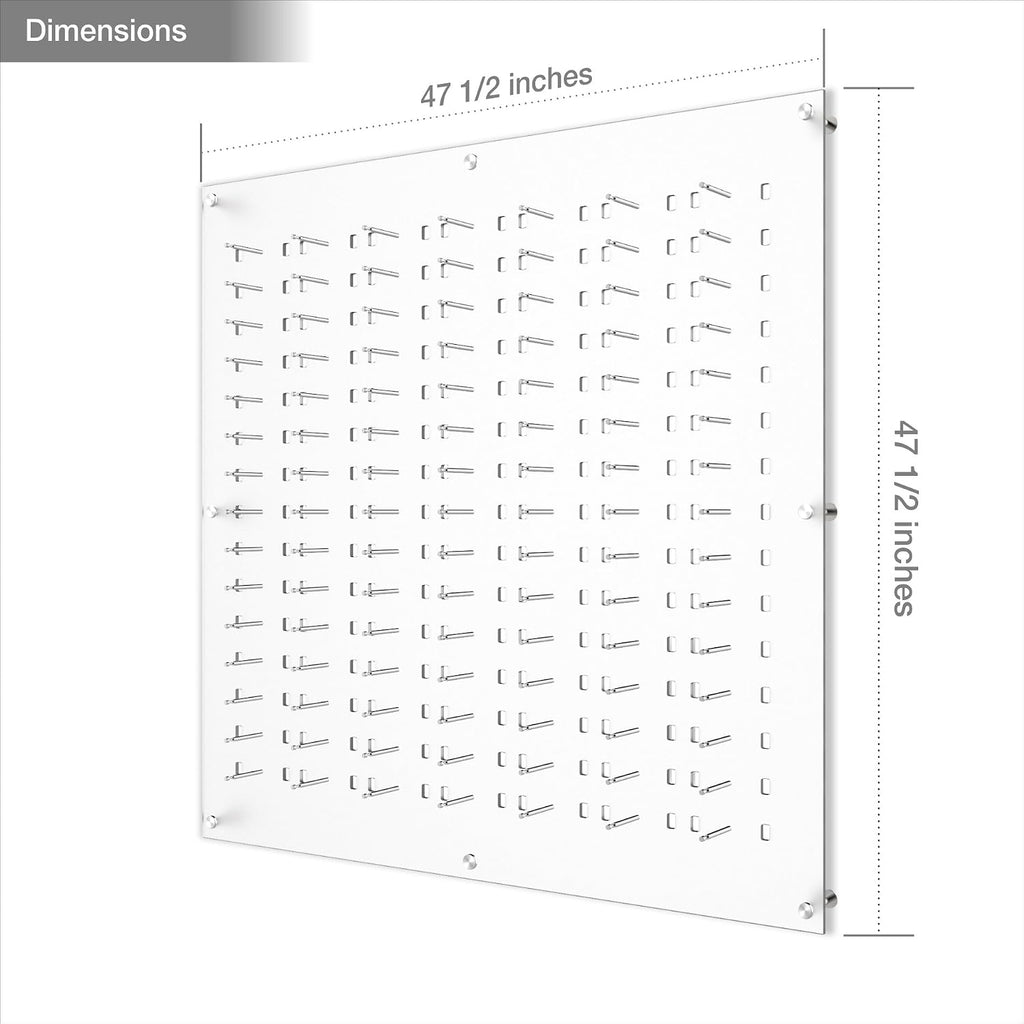 Optical Display for 105 Eyewear Frames - Wall Mount Acrylic Eyewear or Sunglass Display Package in Frosted White for 105 Frames– 47.5' (H) X 47.5' (W)