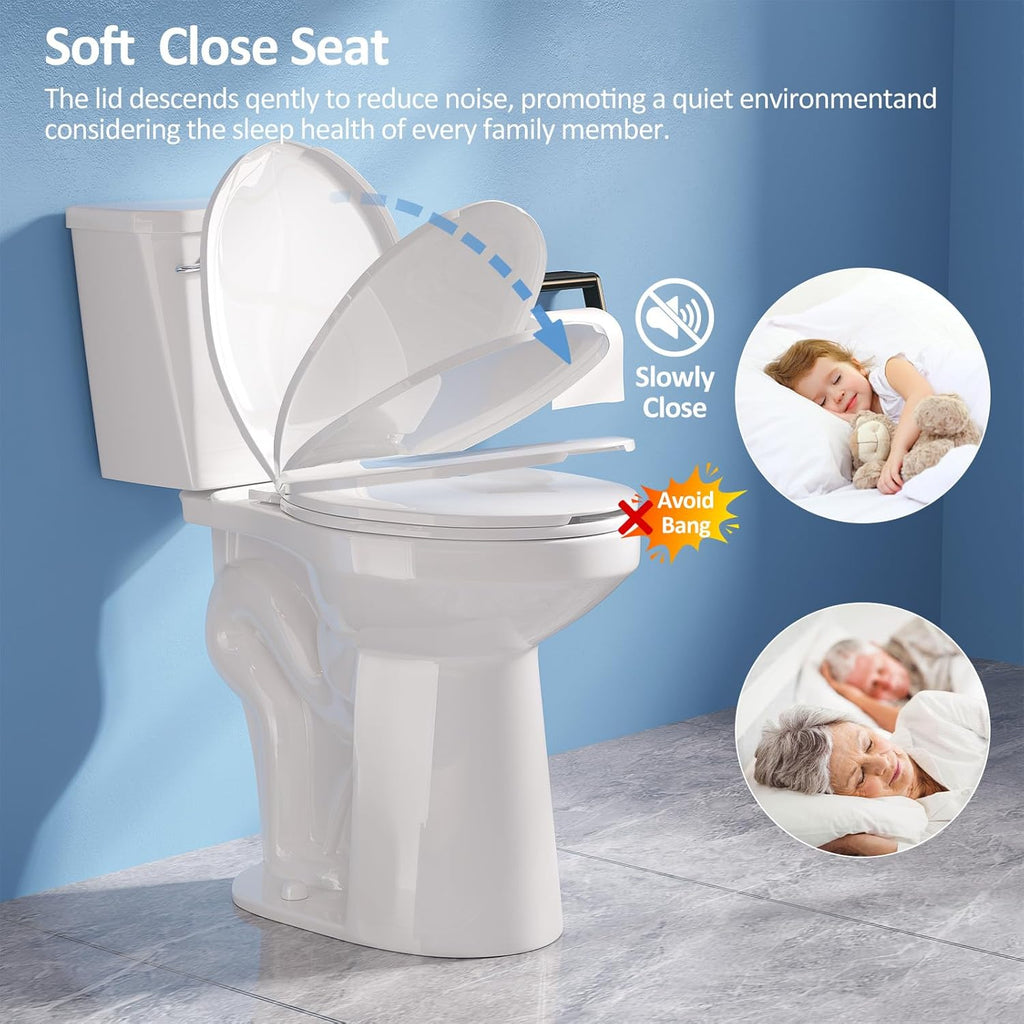 Simple Project 21 Inch High Toilet Elongated With Comfort Chair Seat, 1.28 Gpf Powerful Single Flush Extra Tall Toilet, 12 Inch Rough In Bathrooms Comfort Height Toilet for Seniors & Tall Person