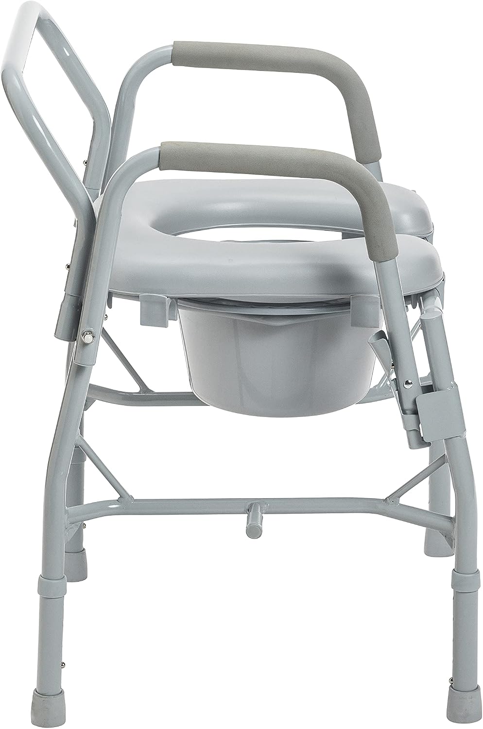 Drive Medical 11125PKSD-1 Commode Chair for Toilet with Padded Seat and Arms, Gray