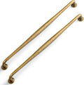 Antique Brass Transitional Cabinet Pulls, 12-5/8 in Hole Centers, 6 Pack Zinc Alloy Handles for Kitchen Drawers Dresser Vanity