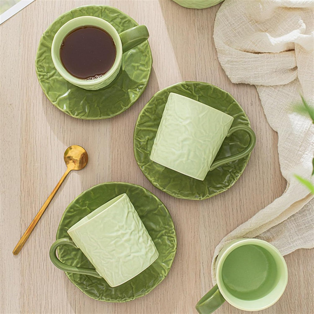 Beverage Serveware Ceramic water cup water set gift box tea cup tea set living room cold kettle flower tea set home coffee set Water Carafe(Green)