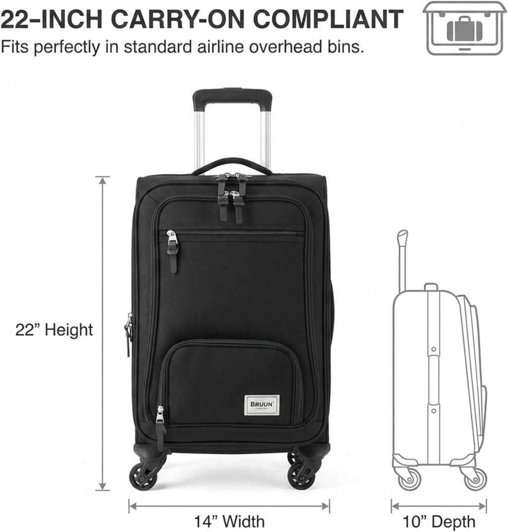 BRÜUN Dance Bag with Garment Rack – Dance Competition Carry-On Black Rolling Trolley Carrier with 360° Spinner Wheels for Travel Luggage Closet Suitcase – Designed for Men, Women