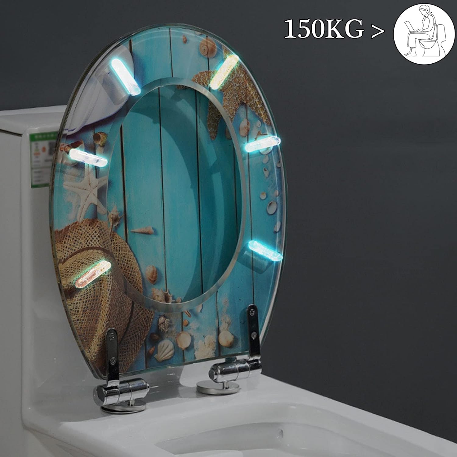 Toilet Seat Quick Release Toilet Seat, Heavy-Duty Soft Close Toilet Lid Oval Shape, Environmentally Friendly Resin Toilet Seat Adjustable Hinges