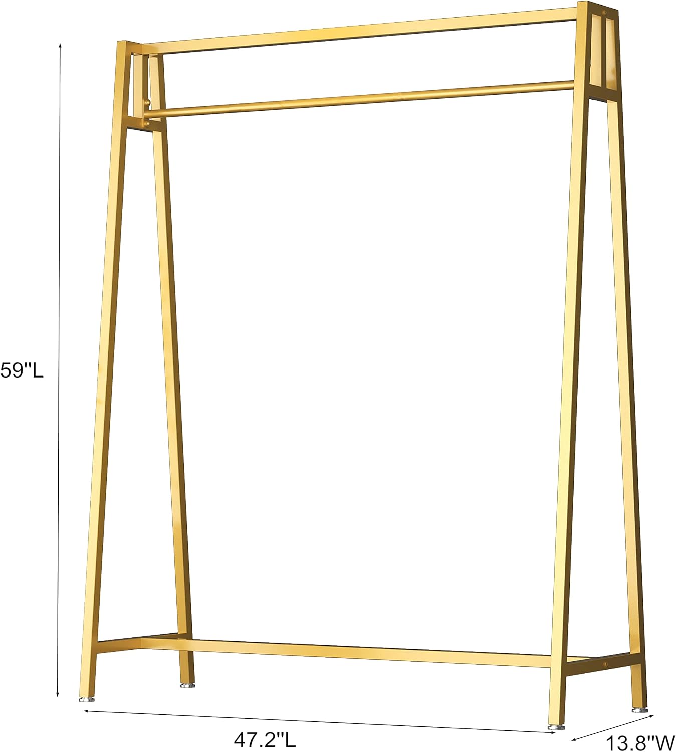 HOMEKAYT Gold Clothing Racks for Hanging Clothes,Modern Metal Heavy Duty Garment Rack,Portable Retail Display Rack Iron Clothing Racks 47''L-Gold