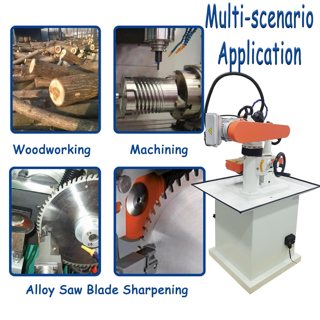 4-in-1 Multi-Tool Sharpener 370W, 150mm Grinding Wheel, with Electric Box & Speed Control – for Carbide Blades, Router Bits, Planer Knives & Ø90-630mm Saw Blades, 220V 3500RPM
