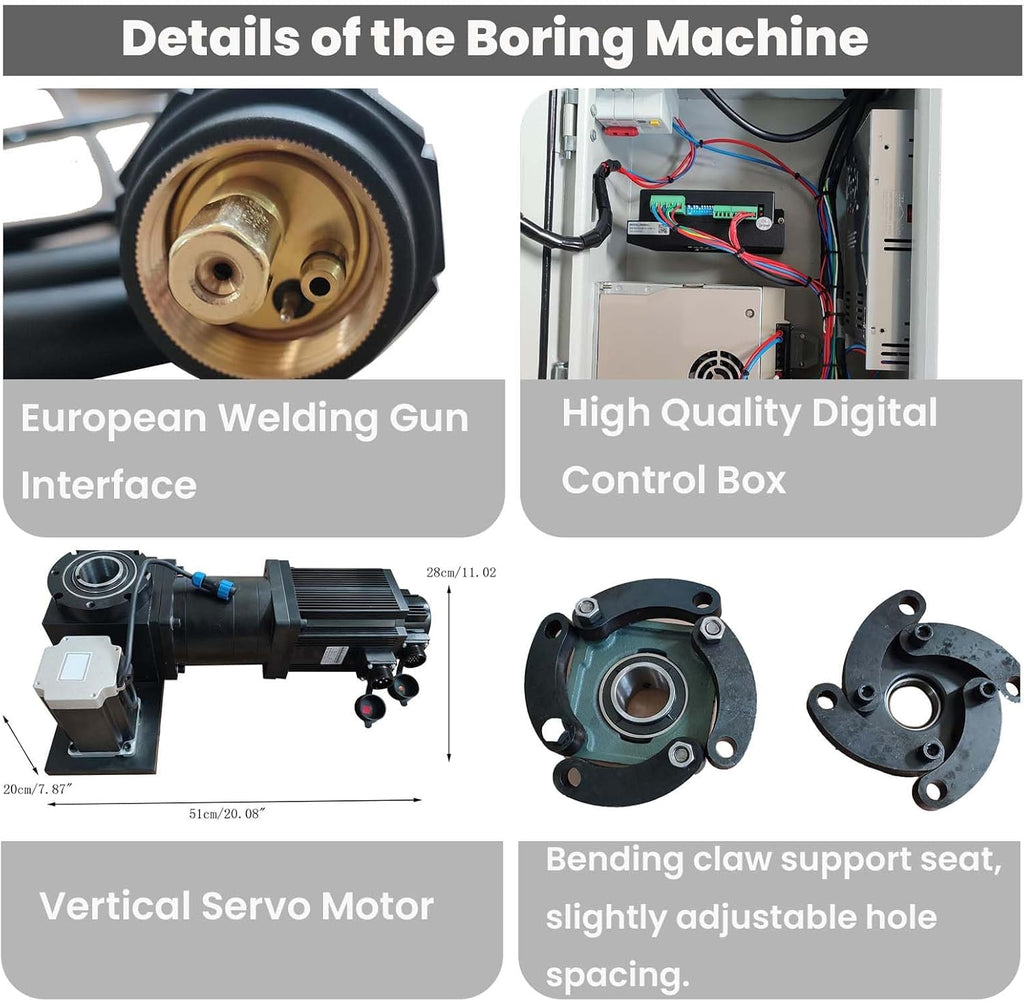 Portable 2in1 Line Boring and Overlay Welding Machine Bore Welder Hole Drilling Equipment with Connecting Rod and Digital Display Boring Bar for Excavators Cranes Loaders Without Welder
