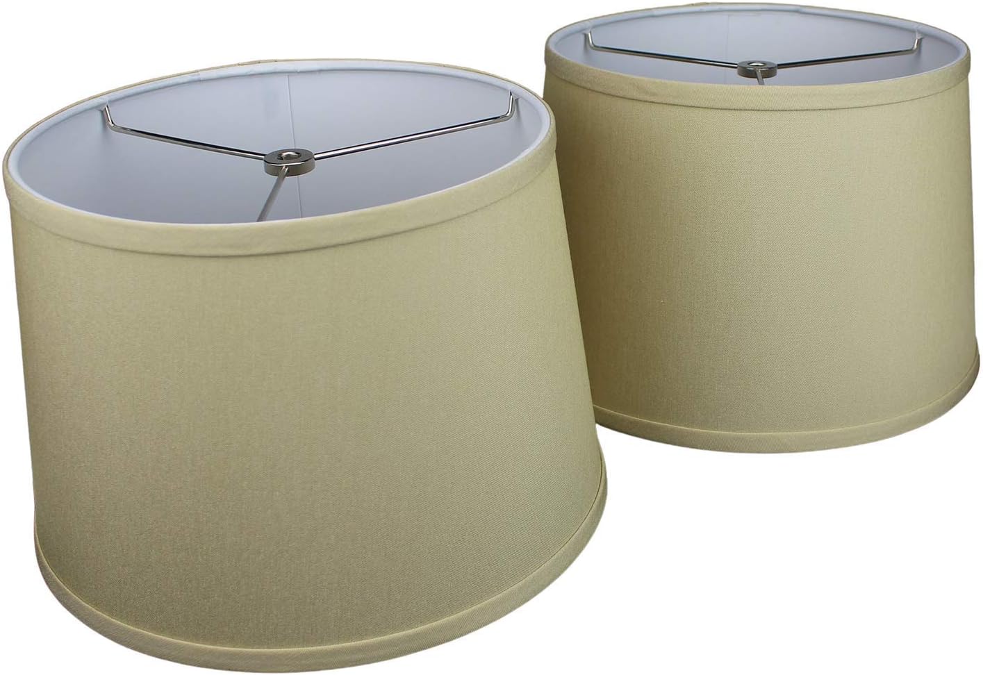 FenchelShades.com Set of 2 Lampshades 10' Top Diameter x 12' Bottom Diameter x 8' Slant Height with Washer (Spider) Attachment. Attaches to Lamps with an existing Harp (not included) (Designer Tan)