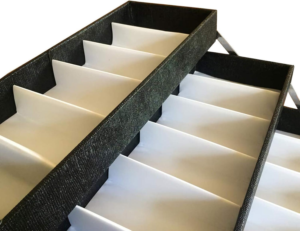 INTSUPERMAI Eyeglasses Storage Organizer Foldable Suitcase with Password PU leather Glasses Eyewear Display Case Box