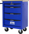 4 Drawers Tool Cart on Wheels with Stainless Steel Worktop, Heavy Duty Mobile Rolling Drawer Tool Chest with Locking Wheels & Lockable Drawers, Garage Tool Storage Cabinet (Blue, 4 Drawers)