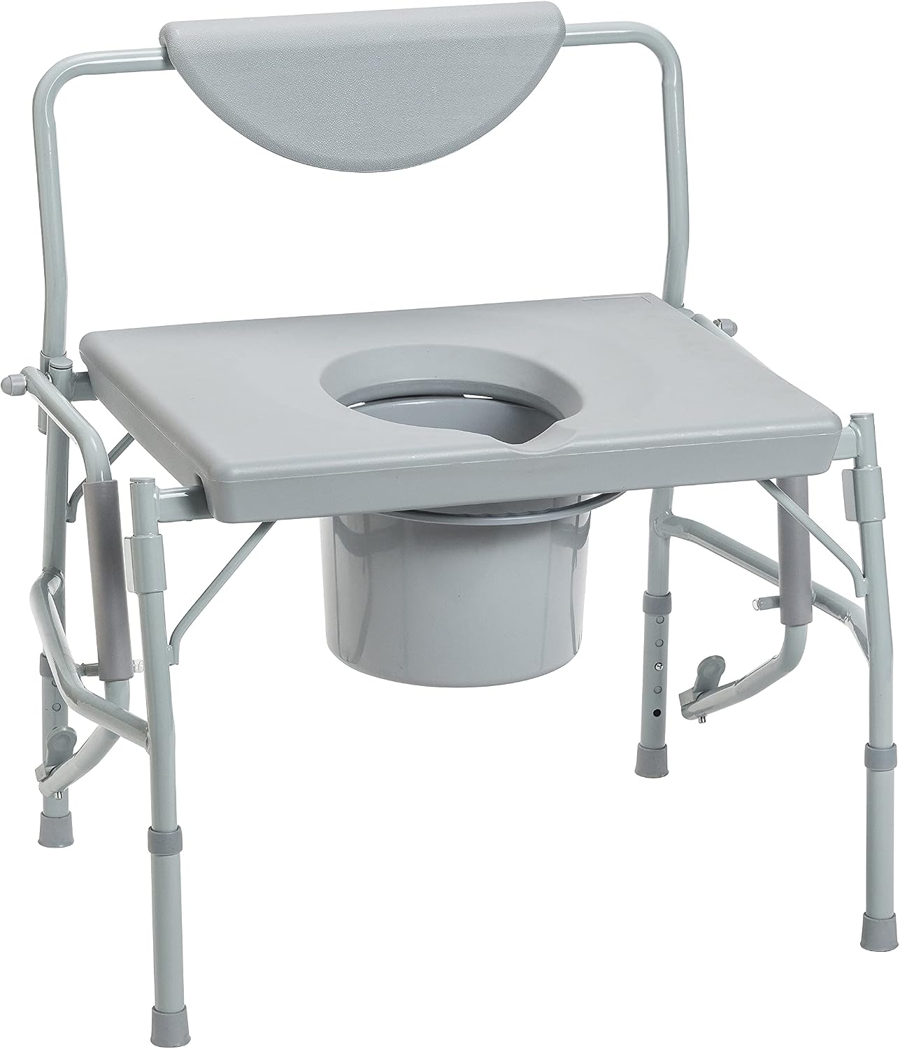Drive Medical Deluxe Bariatric Drop-Arm Commode 1,000 Pound Weight Capacity, Grey