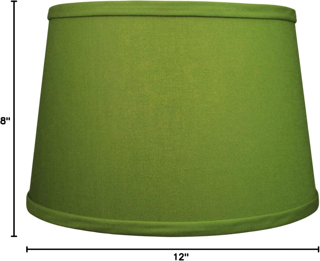 FenchelShades.com Set of 2 Lampshades 10' Top Diameter x 12' Bottom Diameter x 8' Slant Height with Washer (Spider) Attachment. Attaches to Lamps with an existing Harp (not included) (Linen Avocado)