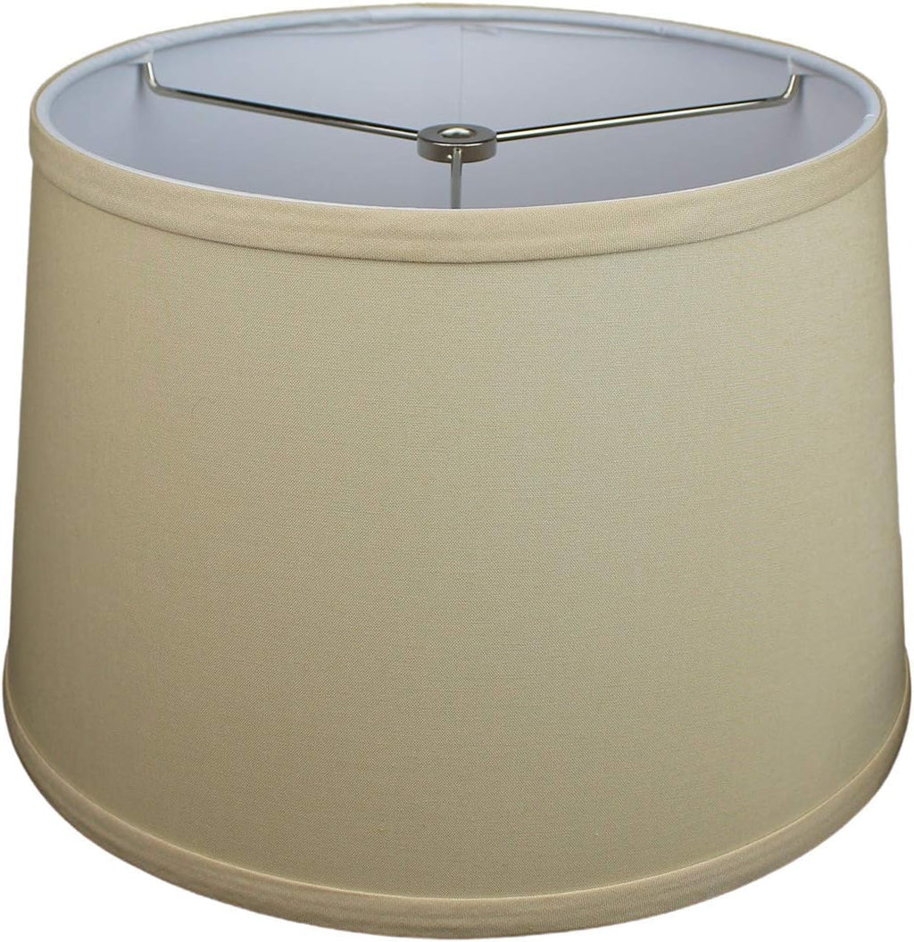 FenchelShades.com Set of 2 Lampshades 10' Top Diameter x 12' Bottom Diameter x 8' Slant Height with Washer (Spider) Attachment. Attaches to Lamps with an existing Harp (not included) (Linen Khaki)