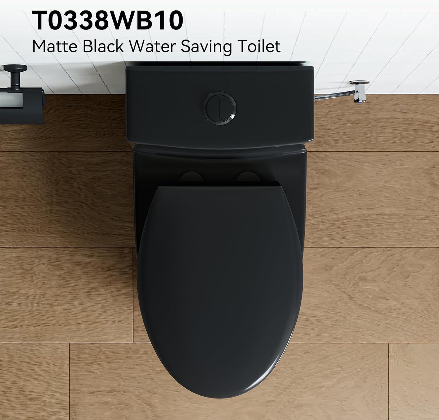 HOROW T0338WB Elongated One Piece Toilet 10' Rough-in, Matte Black Toilet with Comfortable 17.3' ADA Chair Height Seat, Powerful Dual Flush Modern Toilet for Bathroom