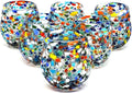 Confetti Rocks 16 oz Stemless Wine Glasses (set of 6), Recycled Glass, Lead-free, Toxin-Free (16oz Stemless)