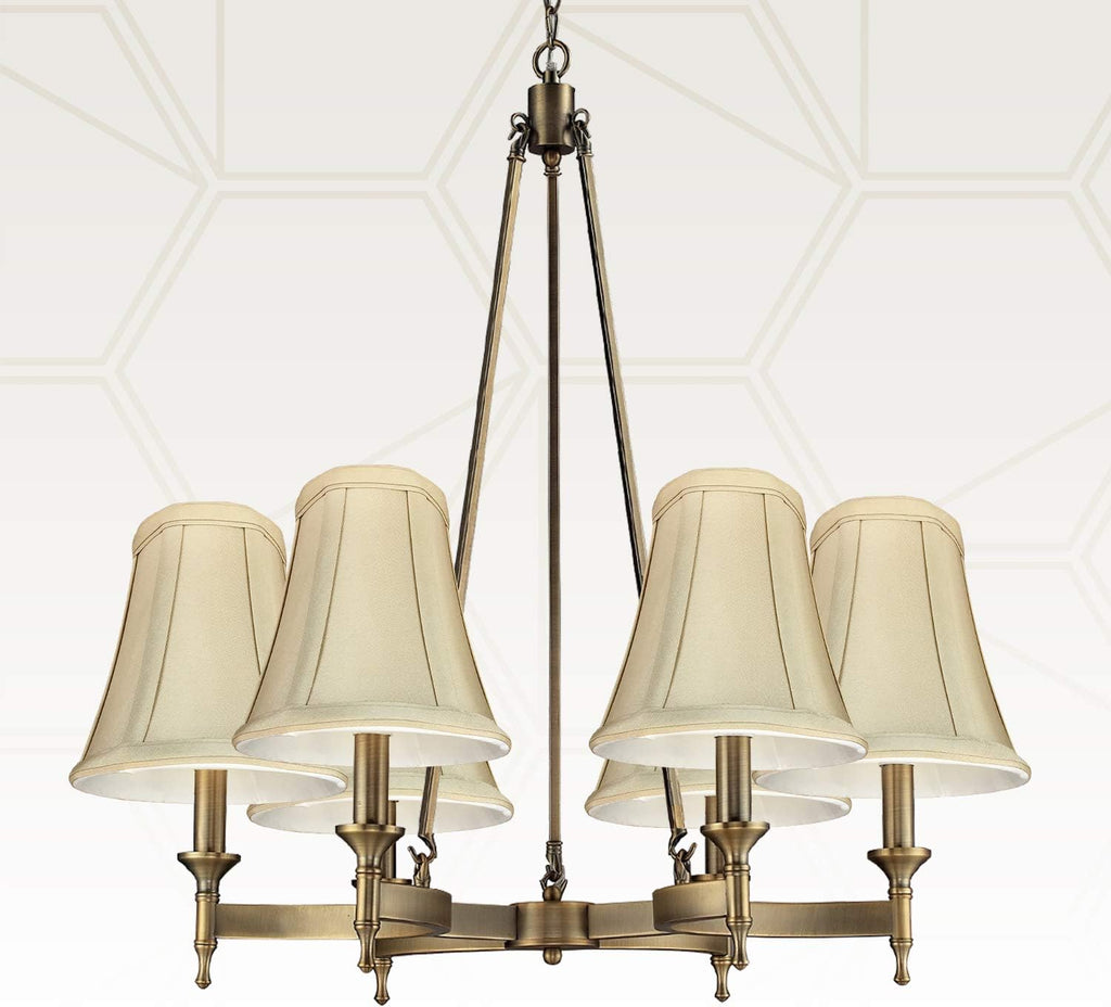 Royal Designs, Inc. BSO-704FC-6BG-6 True Bell Basic Lamp Shade with Flame Clip, 3.5 x 6 x 6.25, Beige, 6-Pack