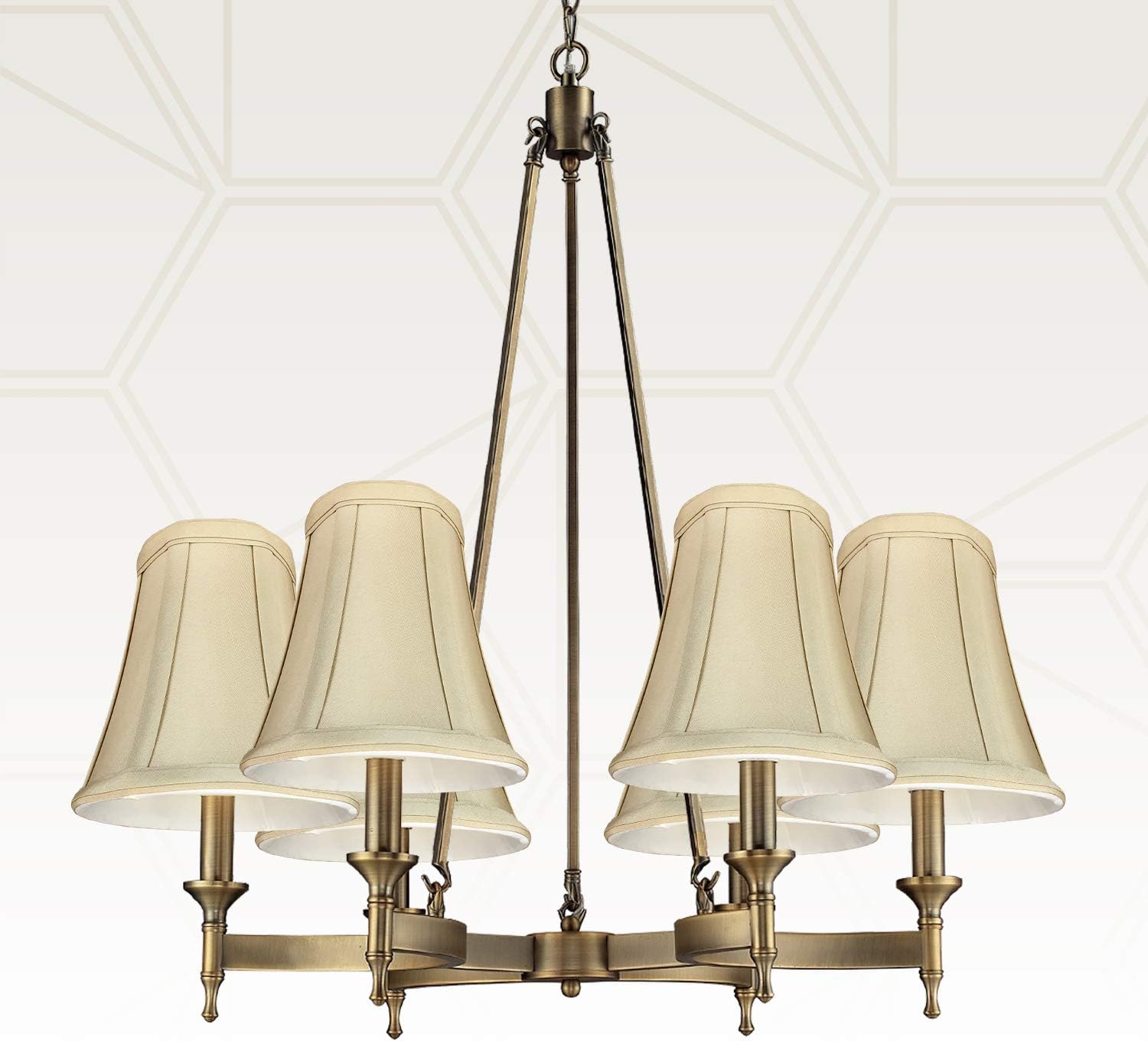 Royal Designs, Inc. BSO-704FC-6BG-6 True Bell Basic Lamp Shade with Flame Clip, 3.5 x 6 x 6.25, Beige, 6-Pack