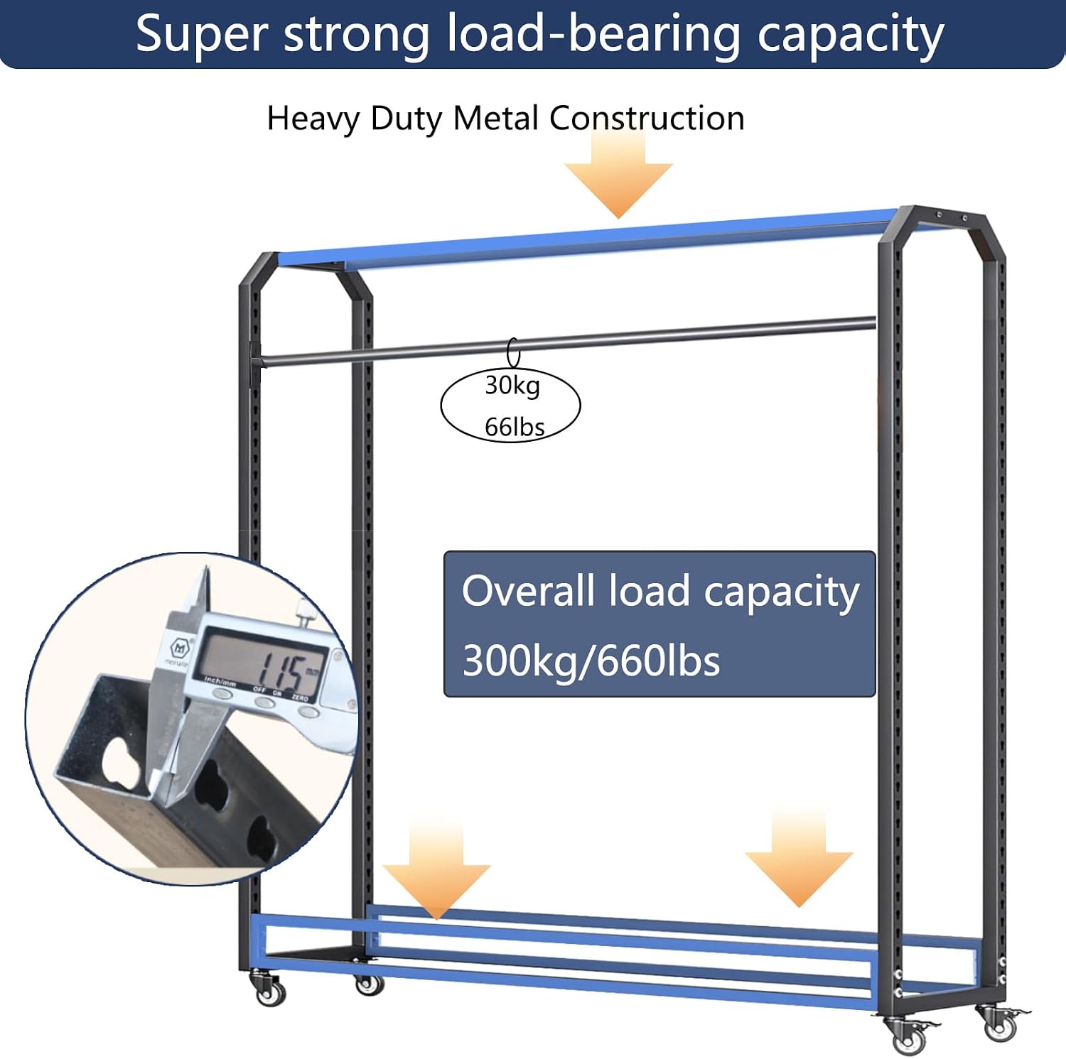 8 rods Commercial Fabric Roll Storage Rack, Large Textile Fabric Display Rack with Adjustable Hanging Rod, Movable Organizer Holder for Vinyl Roll/Leather Roll/Curtain Studio/Wallpaper (8 rods)