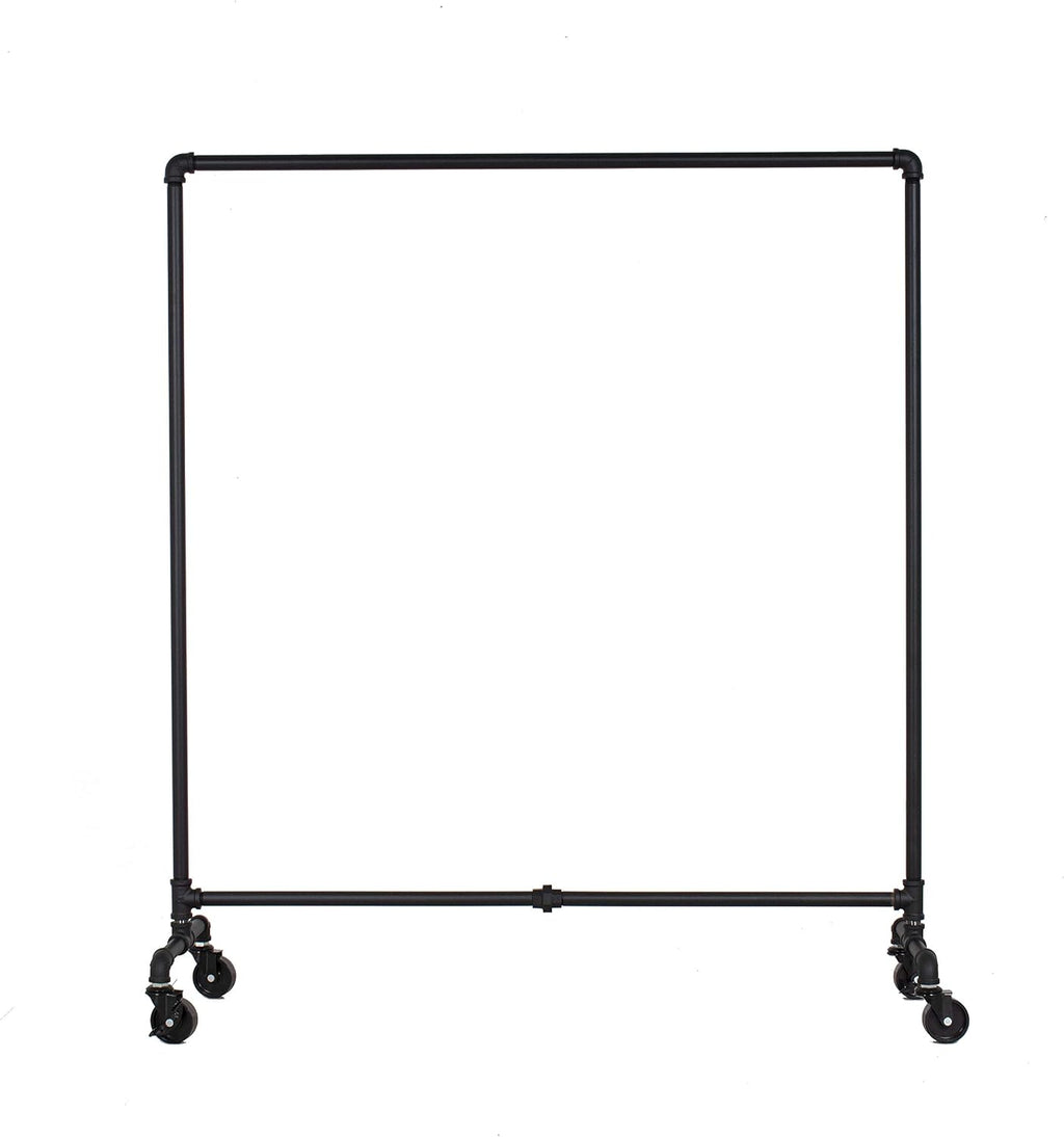 Industrial Pipe Heavy-Duty Rolling Clothing Rack
