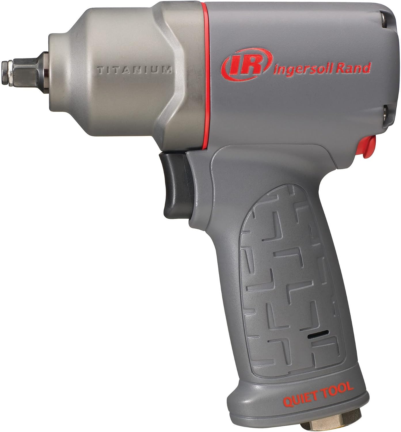 Ingersoll Rand 2115QTIMAX 3/8' Air Impact Wrench, Quiet, 300 ft-lb Torque, Titanium Hammercase, Friction Ring Retainer, Pistol
