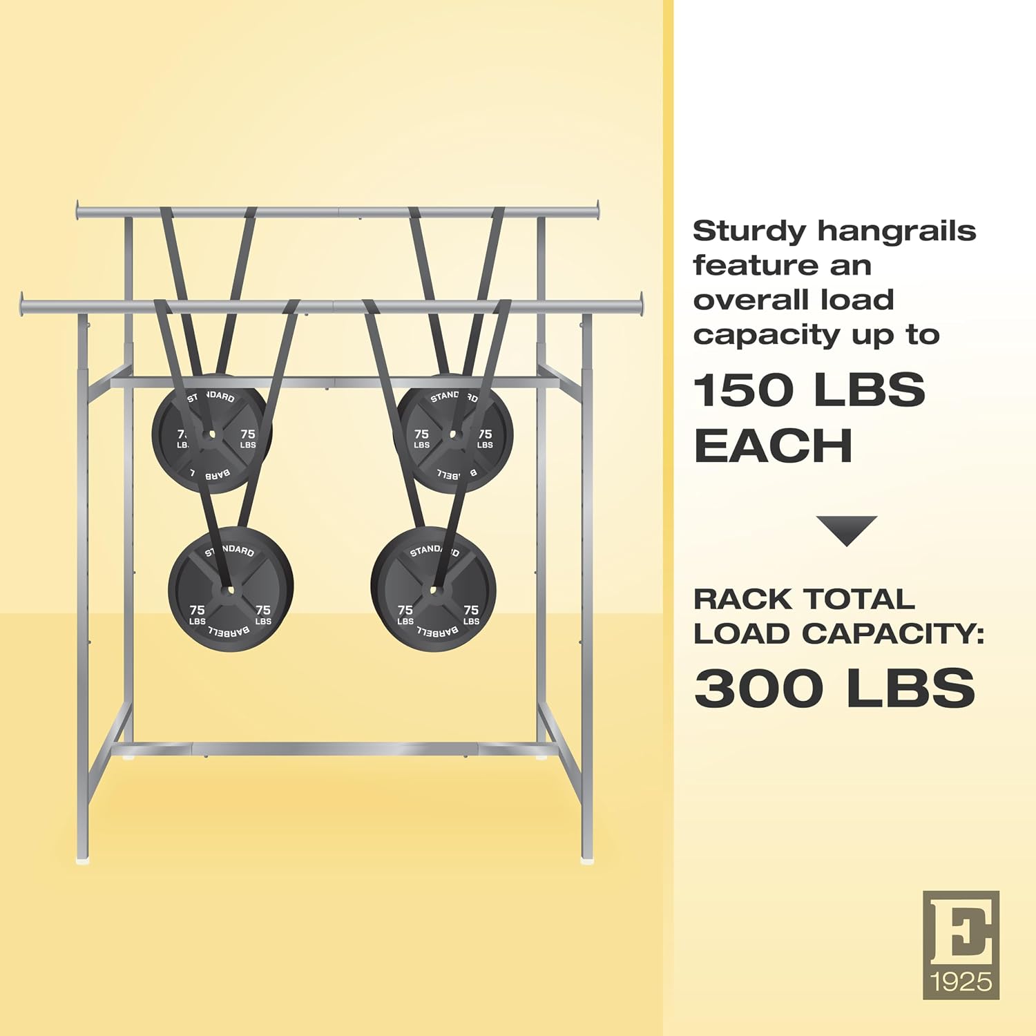 Econoco Double Bar Clothing Rack – Adjustable Garment Display with Rectangular Hangrail, 60' x 22' x 70', Chrome