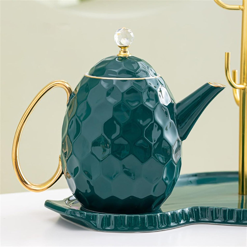 Beverage Serveware Modern teacup kettle cup set household ceramic drinking cup family living room hospitality Water Carafe(Green)