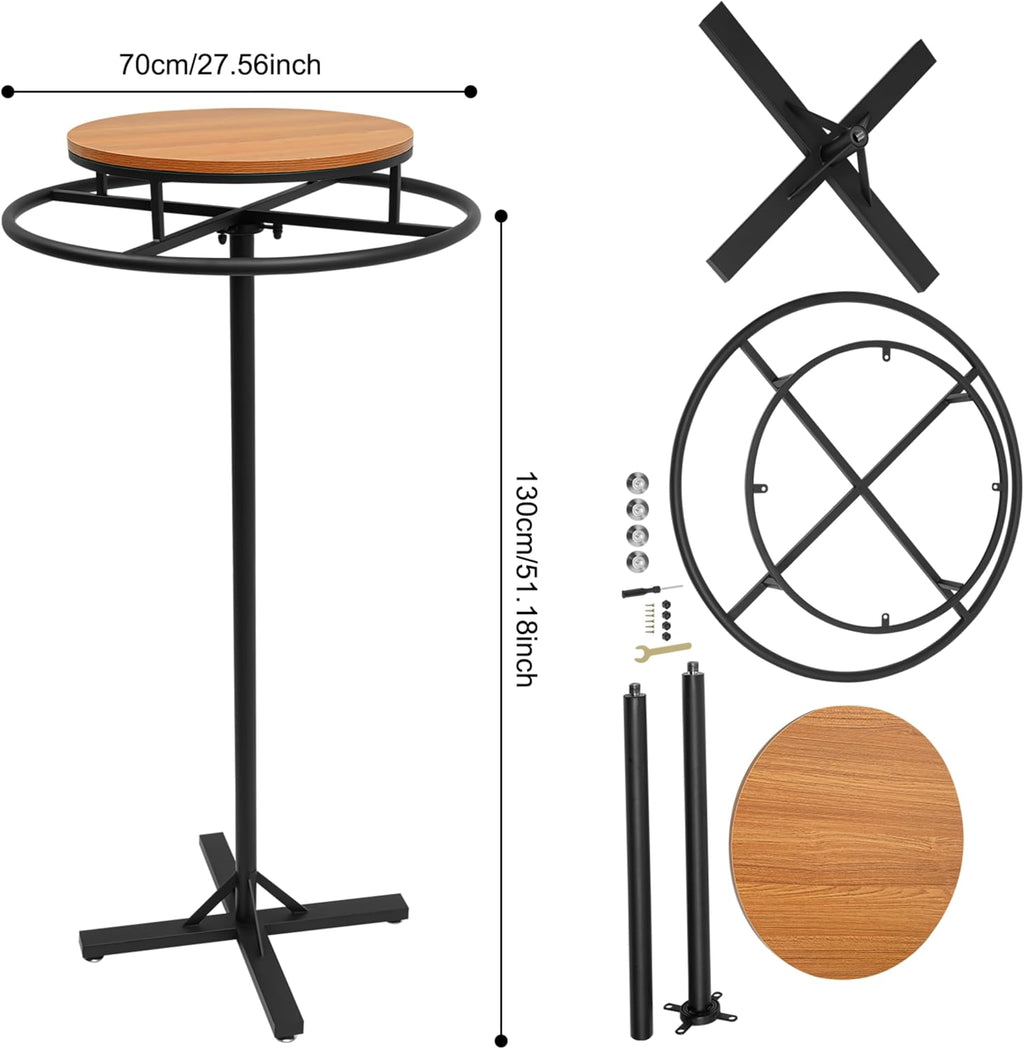 28 * 51 inch Retail Clothing Garment Racks with Display Table, Black 360° Rotatable Floor-Standing Clothes Storage Rack for Bedrooms Boutiques Retail Commercial Shop Laundry Room