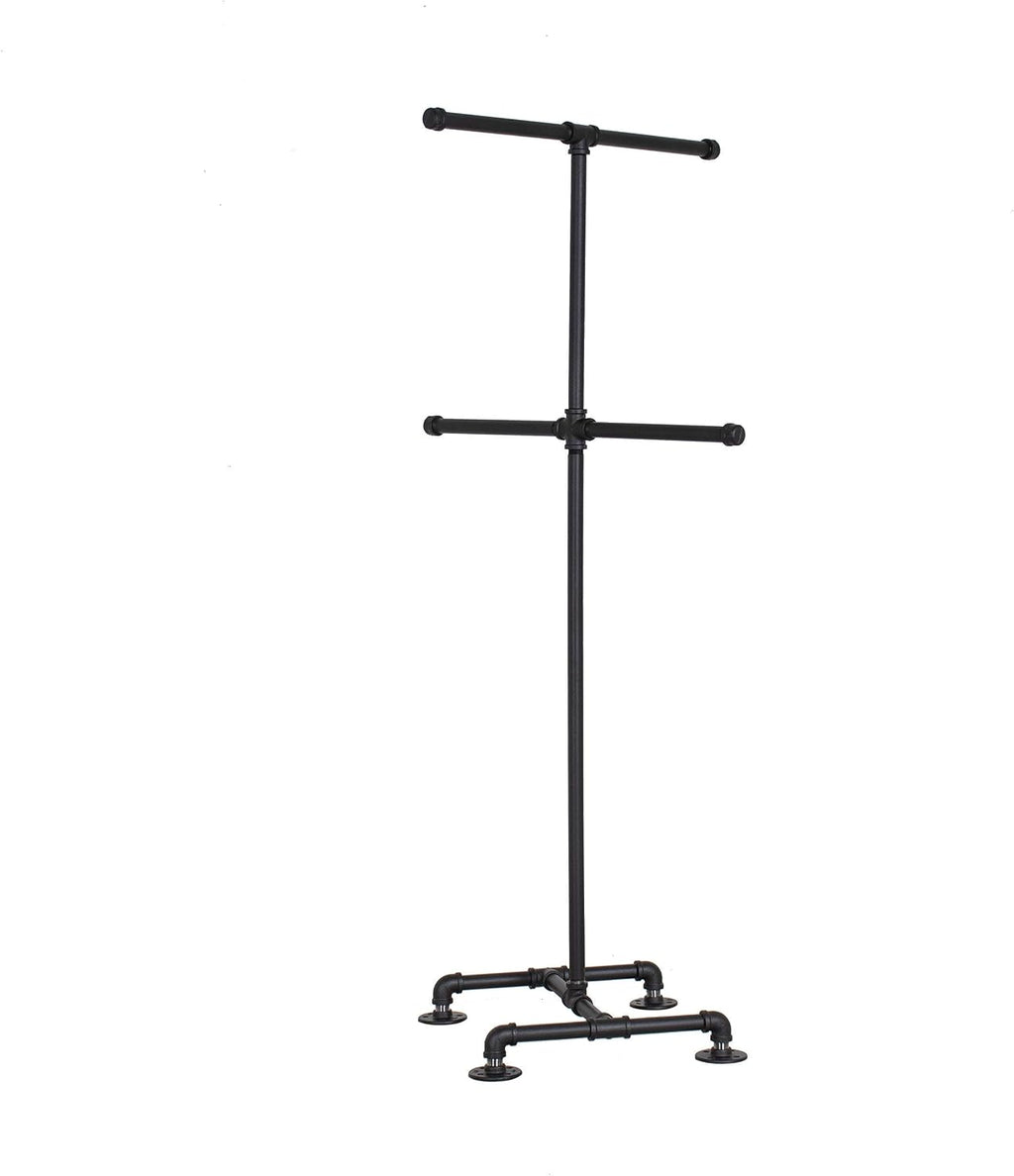 Industrial Pipe 4-Way Clothing Rack by William Robert's Vintage