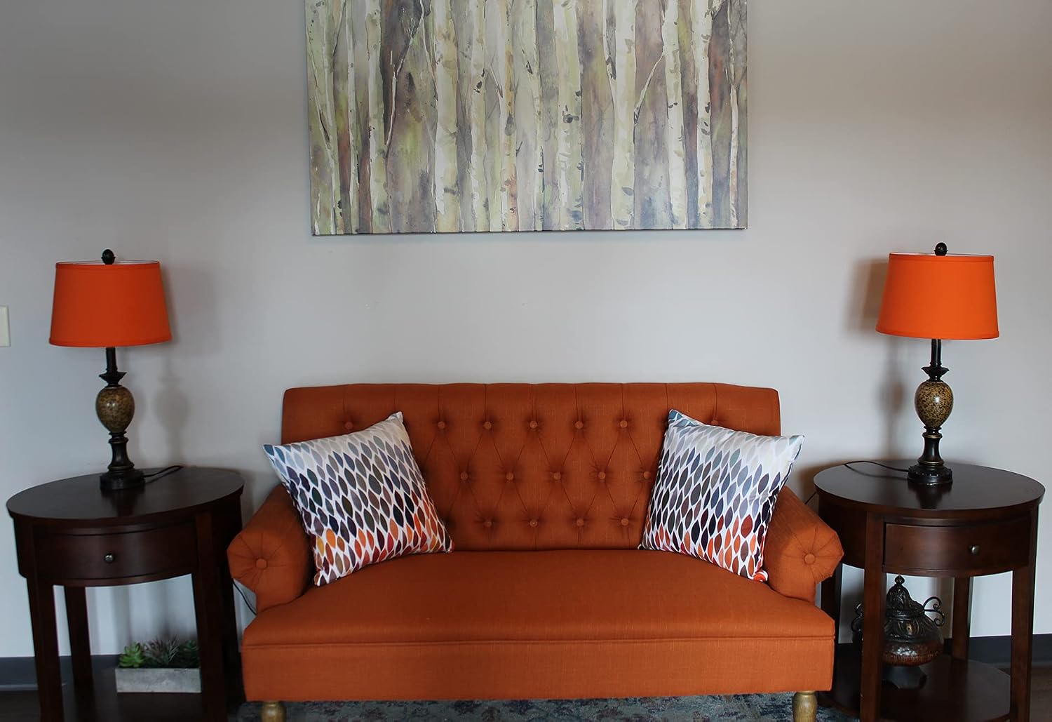 FenchelShades.com Set of 2 Lampshades 10' Top Diameter x 12' Bottom Diameter x 8' Slant Height with Washer (Spider) Attachment. Attaches to Lamps with an existing Harp -not included (Linen Carrot)
