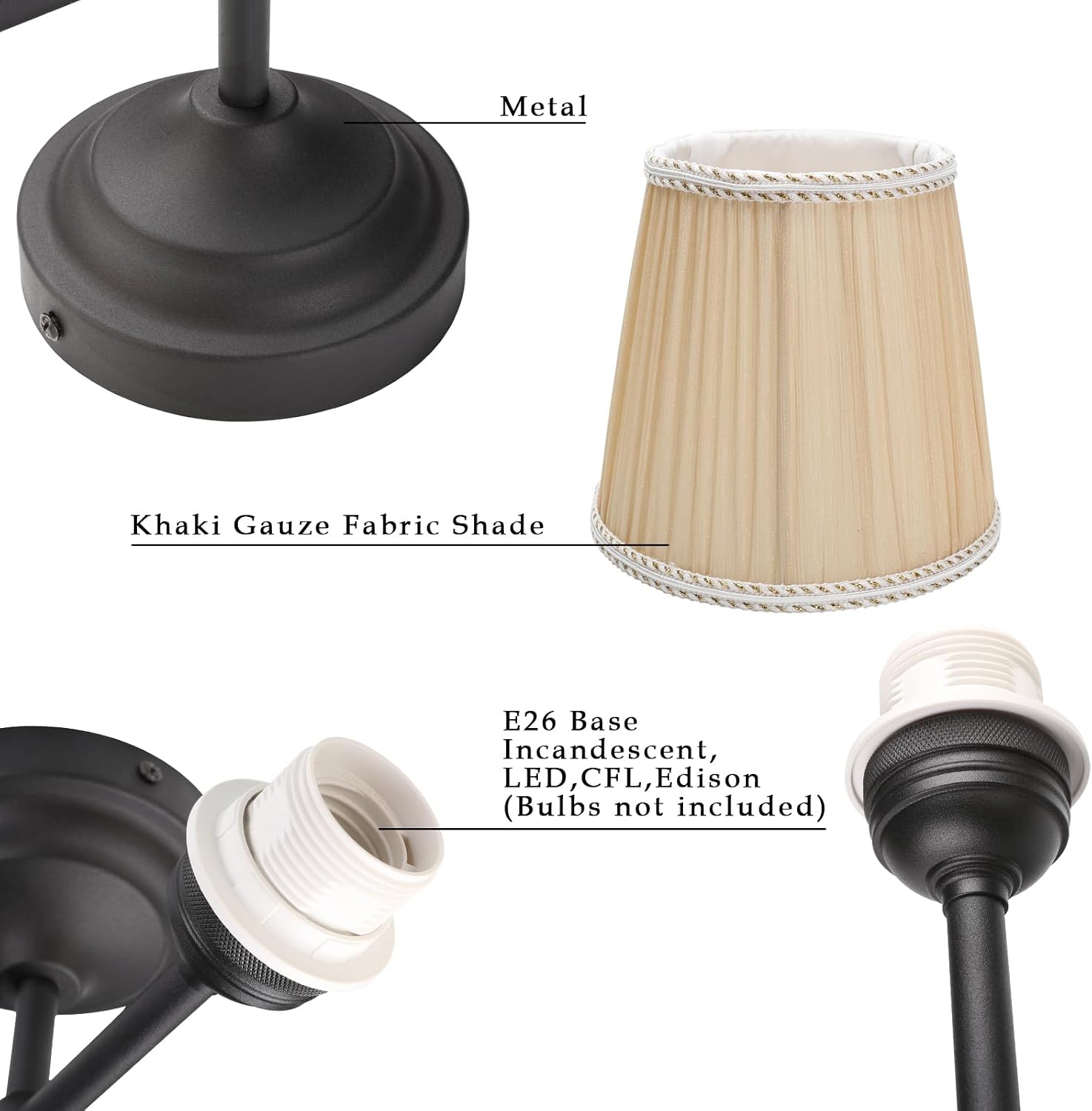 Phansthy Hardwired Brass Boho Wall Sconces Set of 2, Vintage Industrial Wall Lights 2 Pack, Vanity Light Wall Lamps with Lace Gauze Shade for Bedroom Living Room Hallway Decor (Black + Khaki Shade)