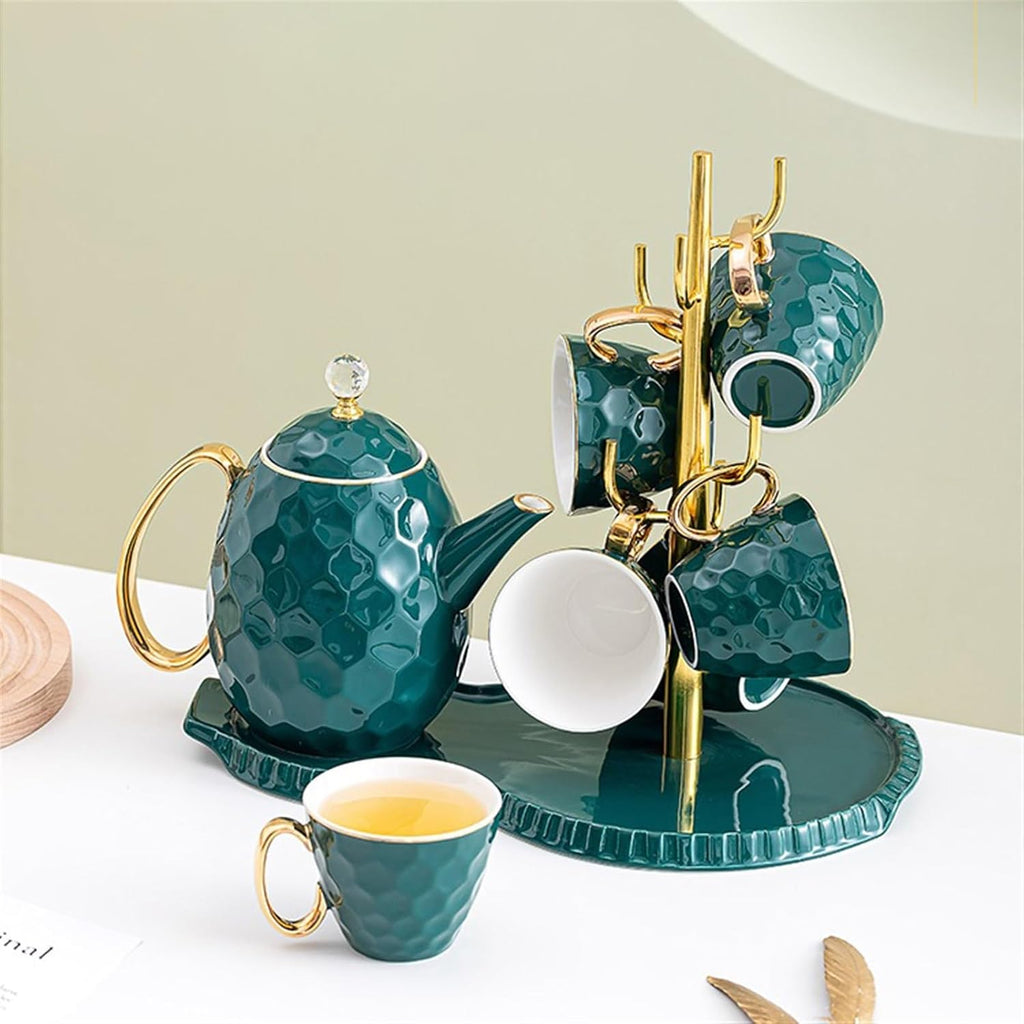 Beverage Serveware Modern teacup kettle cup set household ceramic drinking cup family living room hospitality Water Carafe(White)