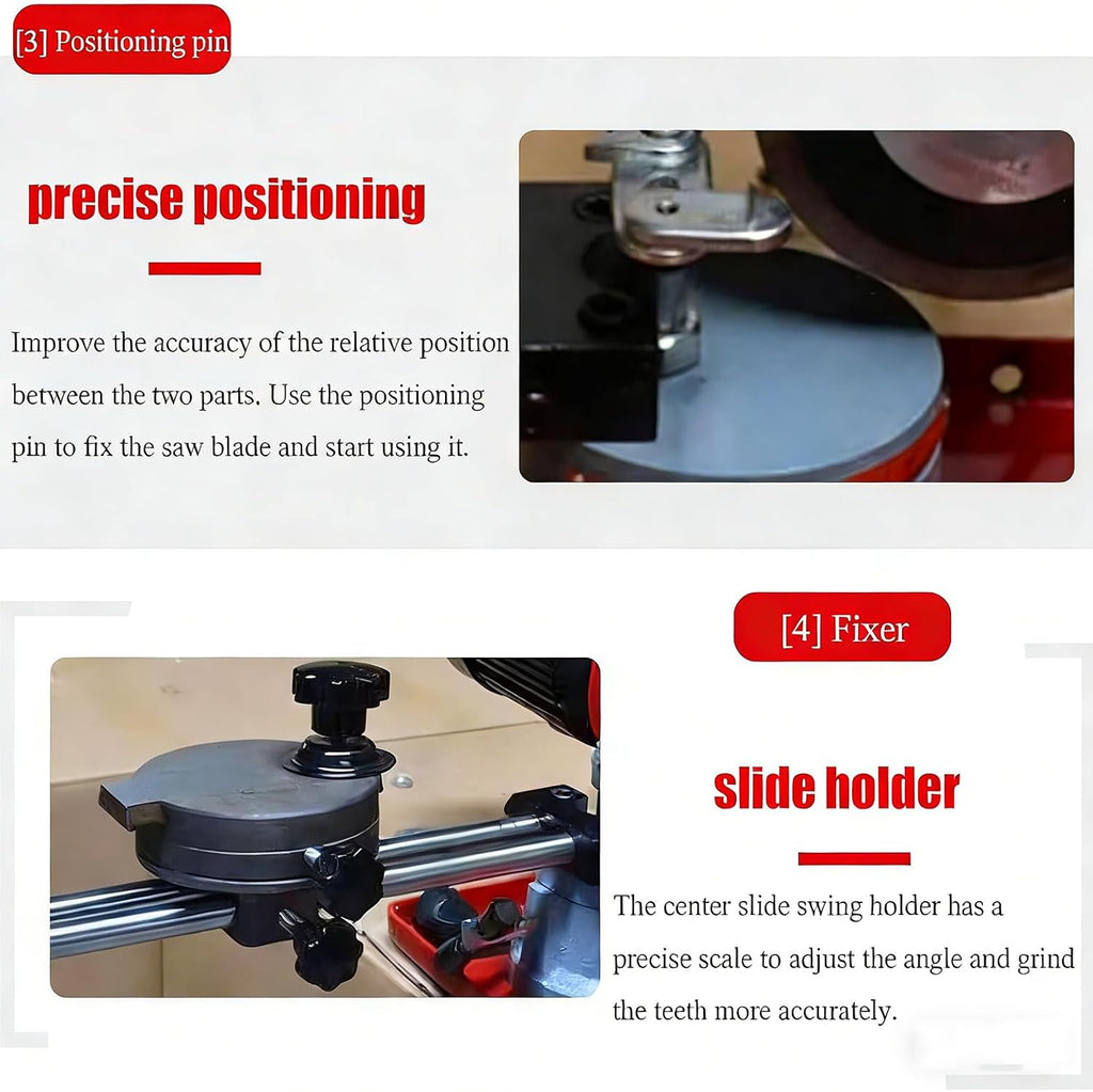 Circular Saw Blade Sharpener, Multi-Tool Sharpener 550W Water Injection Rotary Angle Mill Grinder 2850Rpm Electric Angle Mill Grinding Machine with Water Tank for Carbide Tipped Saw Blade