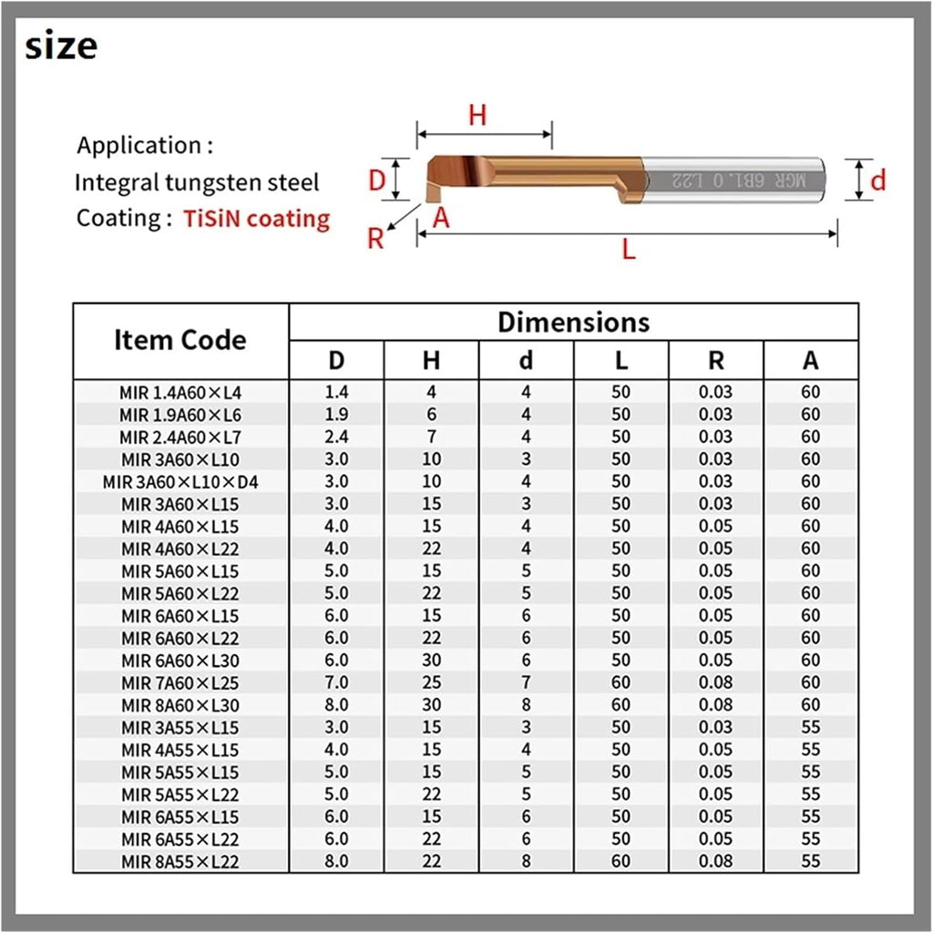 Small Boring Tool MGR Miniature Grooving Boring Cutter Integral Carbide Internal Tools CNC Small Hole Turning Lathe Tools Bar 4mm 6mm 1pc(10Pcs,MGR 6B1.5 L10)