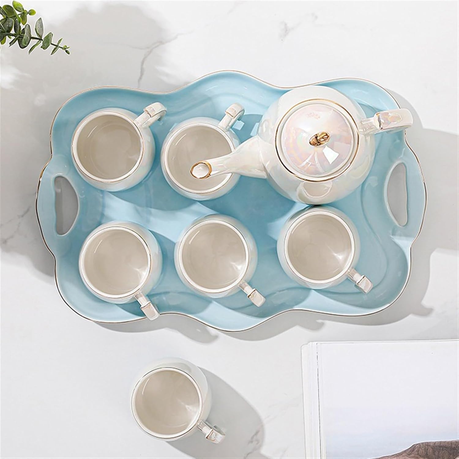 Beverage Serveware Teapot teacup set home living room ceramic hospitality kettle cup tea set teacup set Water Carafe