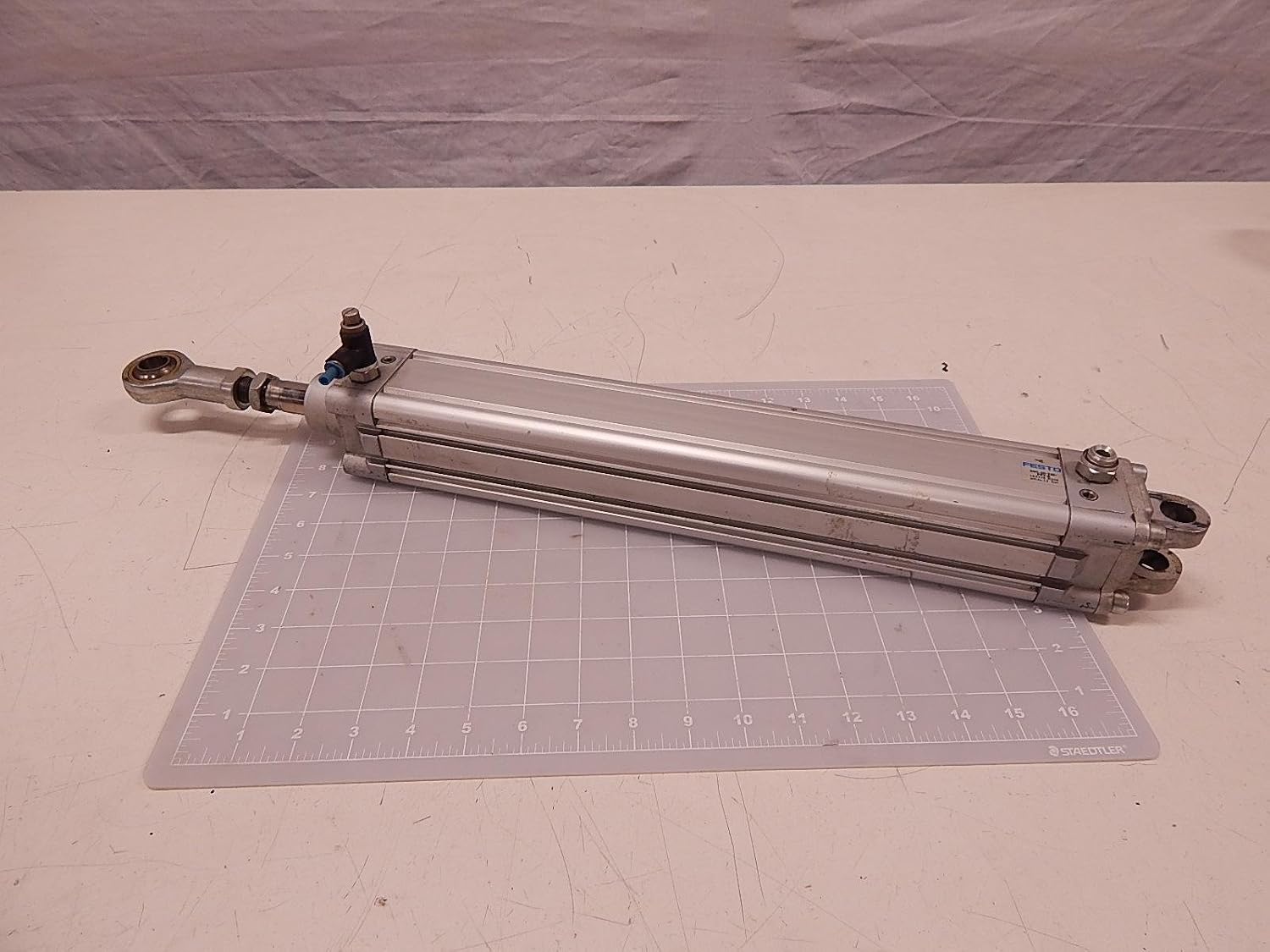 FESTO DNC-50-320-PPV-A (163378), 0.6-12 BAR, 320 MM Stroke, 50 MM BORE, Double-Acting, External Thread, G1/4 Pneumatic Connection, ISO Cylinder, M16X1.5 Rod Thread, Pneumatic, Cushioning; AD
