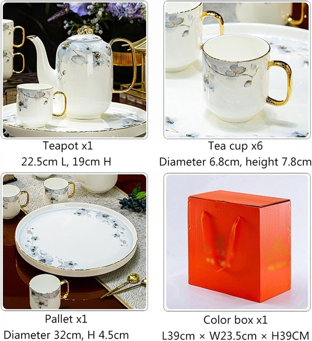 Beverage Serveware 8-piece ceramic water set tea set afternoon tea kettle teacup housewarming gift Water Carafe