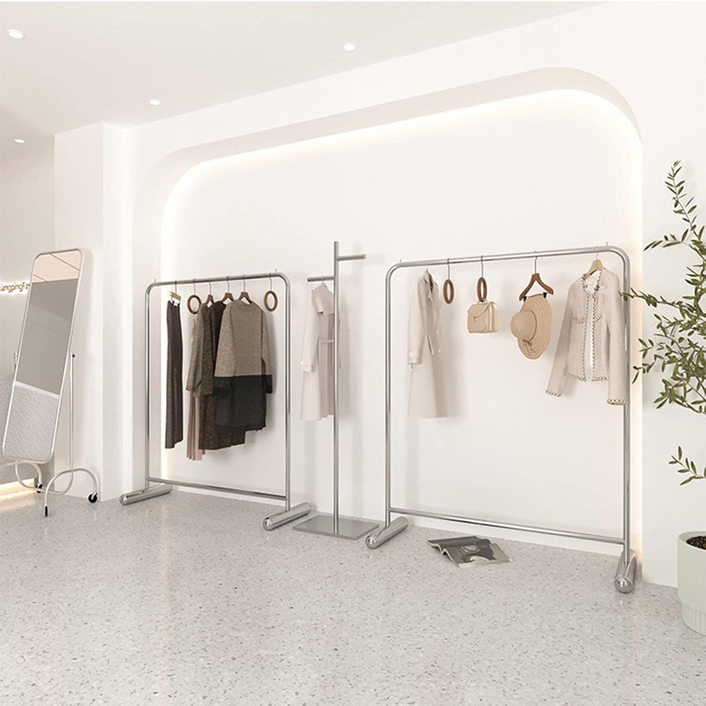 Industrial Plumbing Garment Rack Clothes Rails,Commercial Boutique Clothing Store Clothes Display Rack Heavy Duty Hanger,Multipurpose Clothes Rail Retail Store (L120*w40*h130cm)