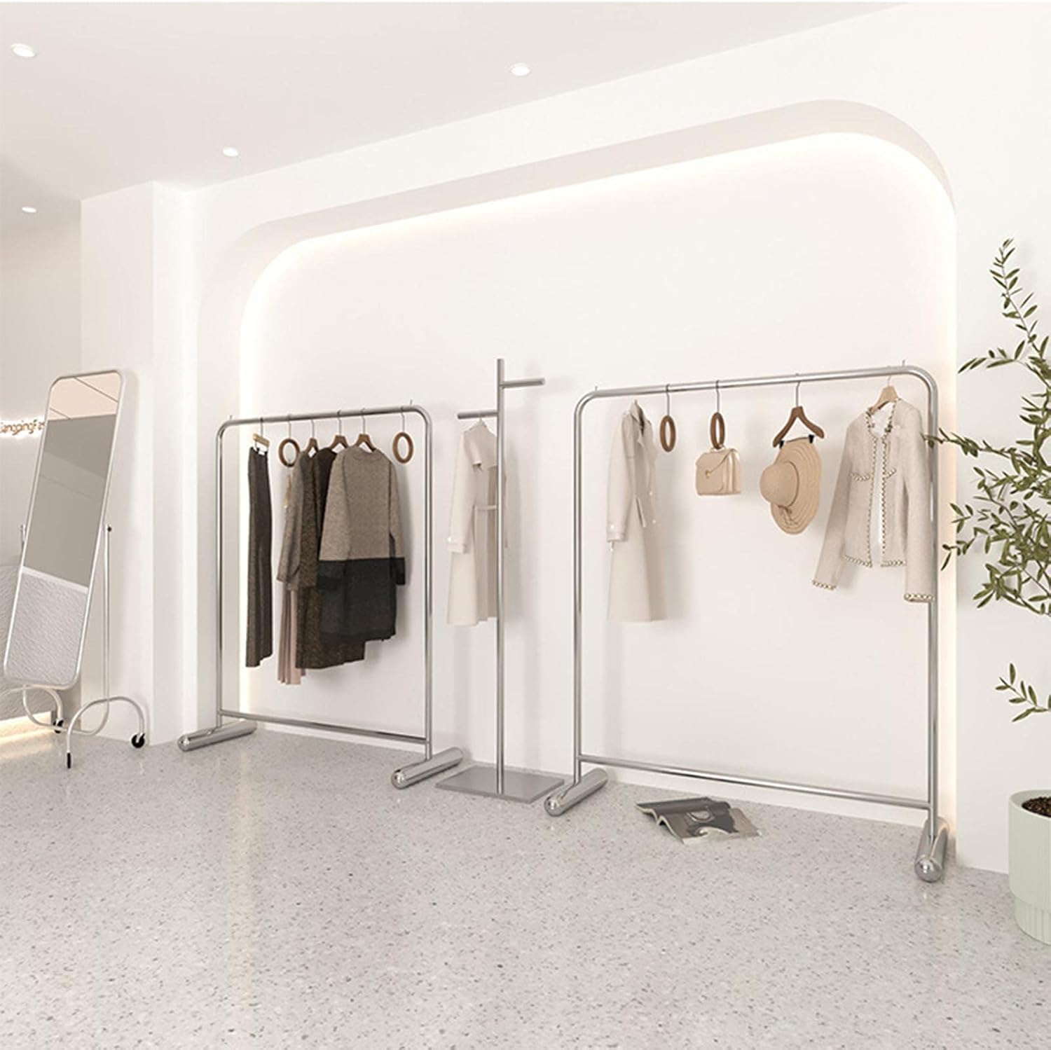 Industrial Plumbing Garment Rack Clothes Rails,Commercial Boutique Clothing Store Clothes Display Rack Heavy Duty Hanger,Multipurpose Clothes Rail Retail Store (L150*40 * 130cm)
