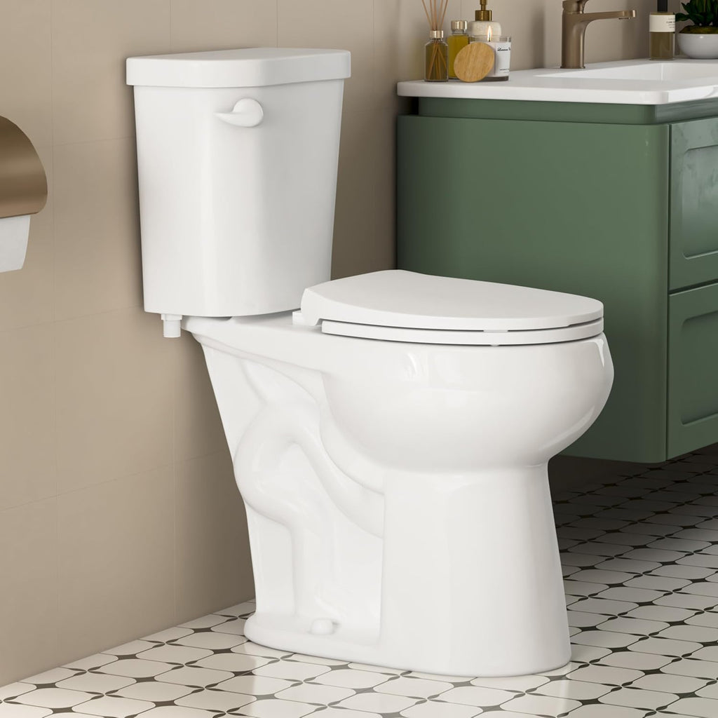 Eridanus Tall Two Piece Toilet, ADA Compliant Height 19', Round Toilets Bowl with Soft Close Seat, 1.28 GPF, 12' Rough-In, for Elderly, Pregnant, Handicap,Taller